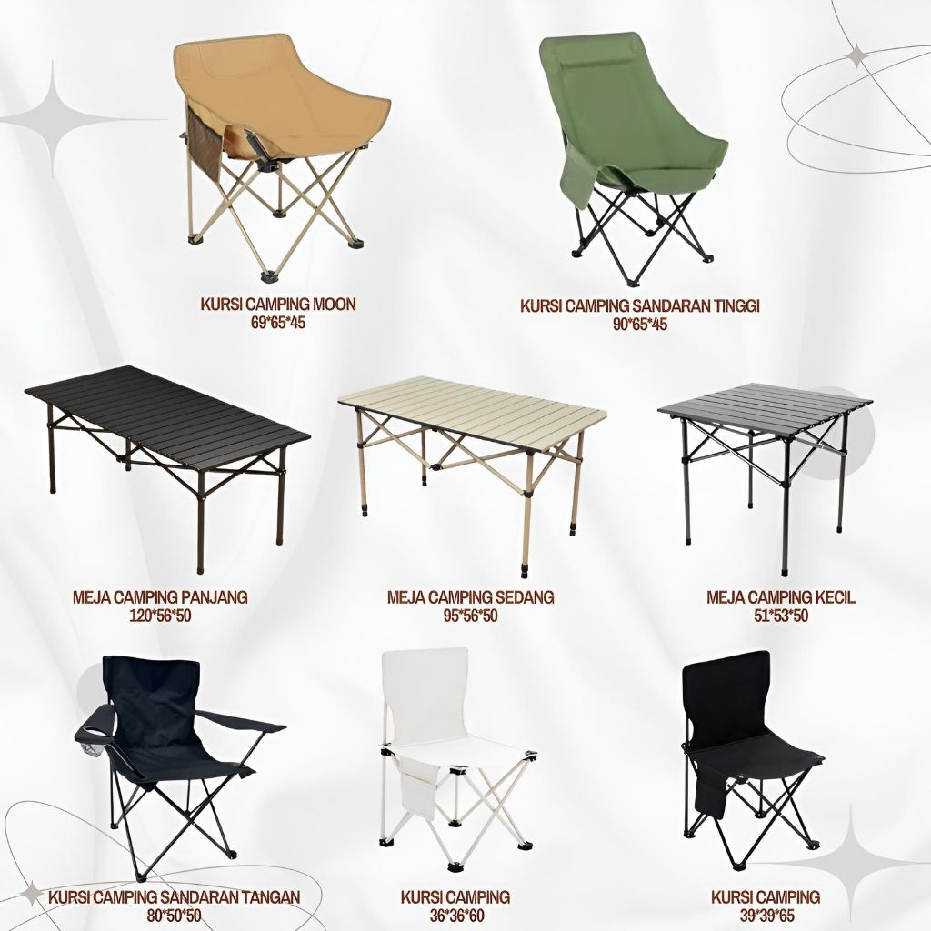 NEW!!! Kursi Camping Kursi Kemah Kursi Gunung Kursi Lipat Kursi Kain Meja Lipat Meja Camping Meja