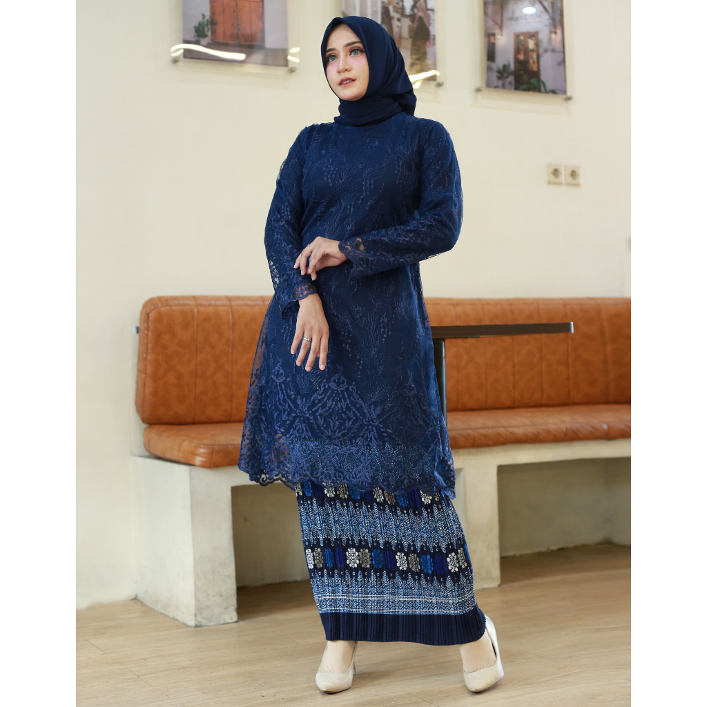 Hanya Atasan Kebaya TILLE Tunik Modern / Kebaya brokat Terlaris / Kebaya Tunik Brukat / kebaya broka