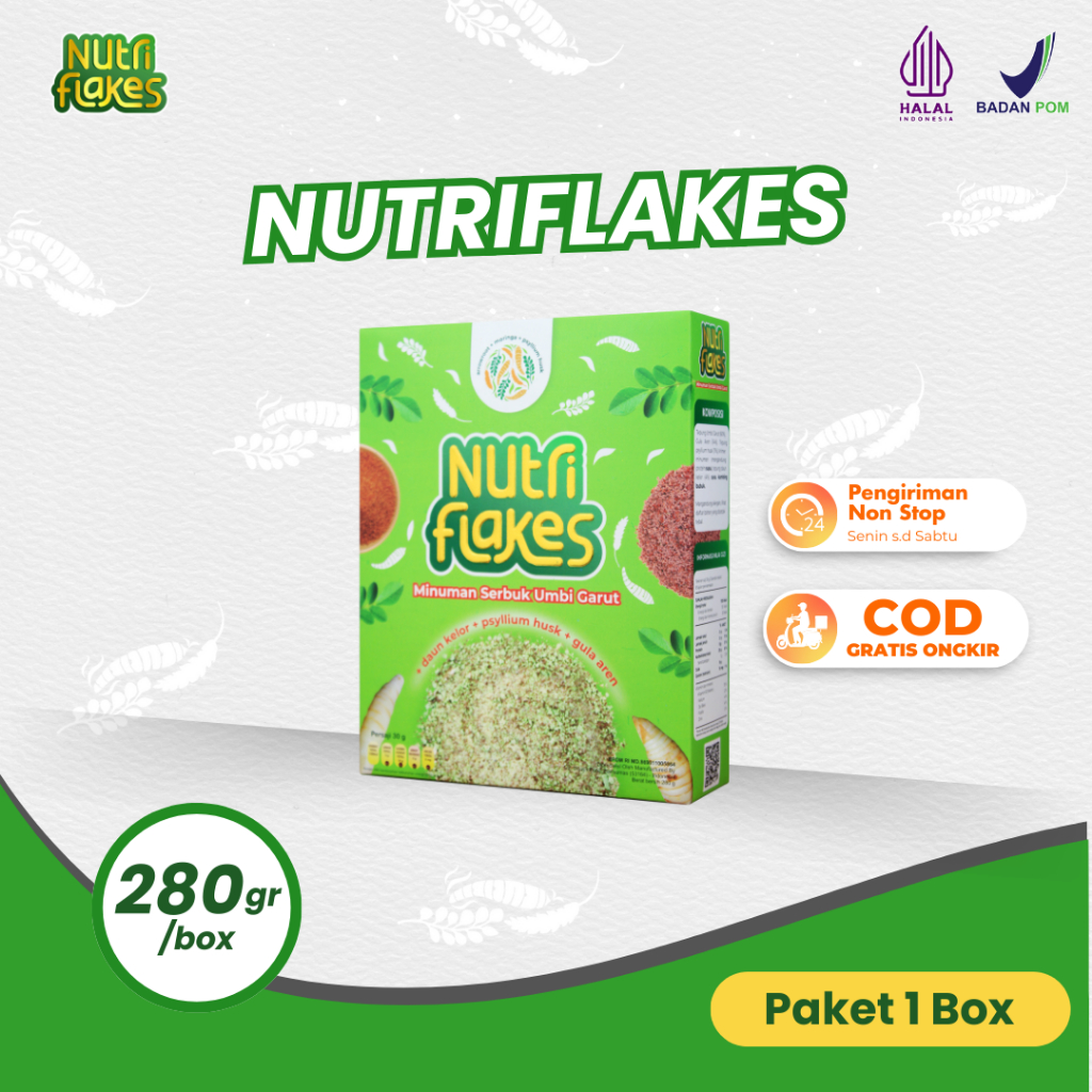 

Nutriflakes Sereal Umbi Garut Ampuh Atasi Asam Lambung, Gerd Dan Maag Paket 1 Box (Grosir)