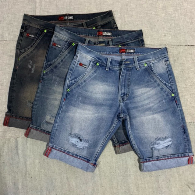 Celana Jeans Pendek sobek Lois Murah Wiske Ripped Robek Pria Premium Distro New Laki Laki Distro
