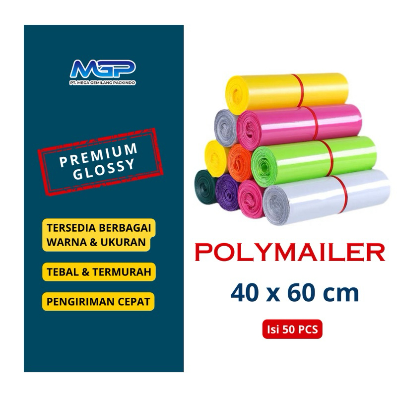 

Packaging Polymailer Premium Glossy, 40 x 60 cm , Tebal & Termurah | Plastik Packing | Plastik Online Shop
