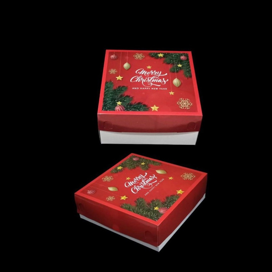 

(5 pcs) Kardus Kue Natal 20x20x8cm Box Lapis Legit Hampers Christmas Dus Motif Natal