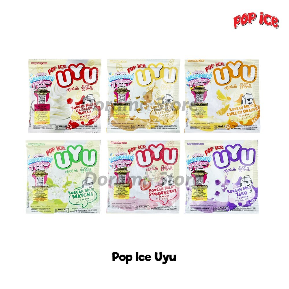 

Pop Ice Uyu Korean Milk Shake Powder Isi 10 sachet / Minuman Es Sachet Blender