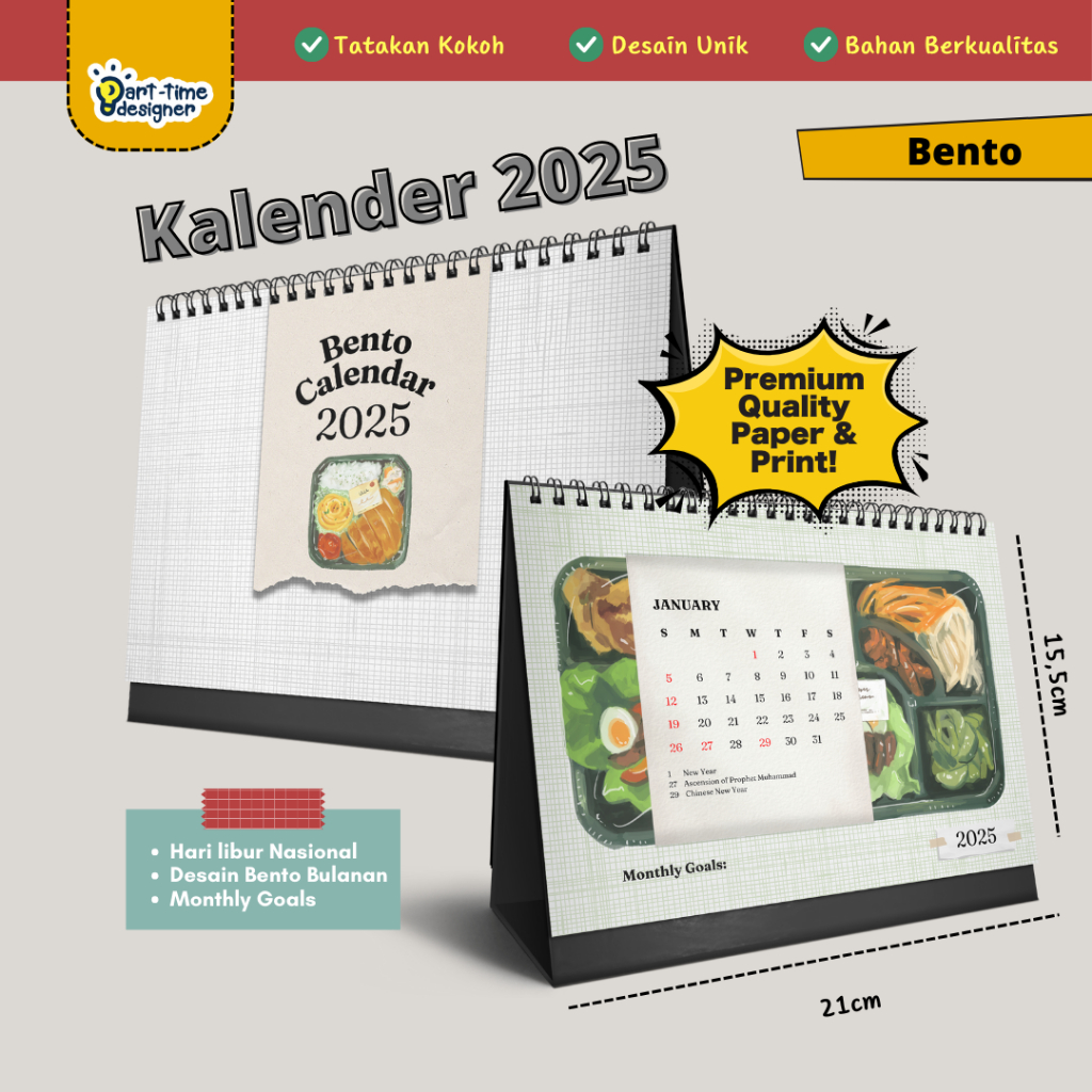 

Bento Calendar | Kalender Meja 2025 Tema Bekal Jepang