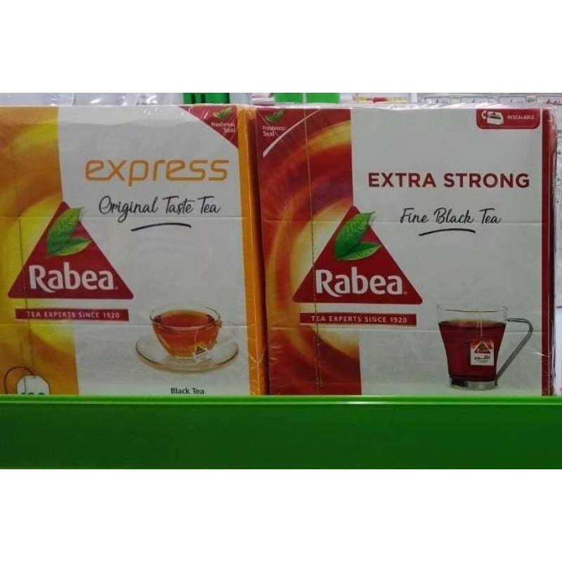 

Rabea Tea 100 Bags Express Original Taste Tea or Strong Fine Black Tea Teh Celup Arab merk Rabea