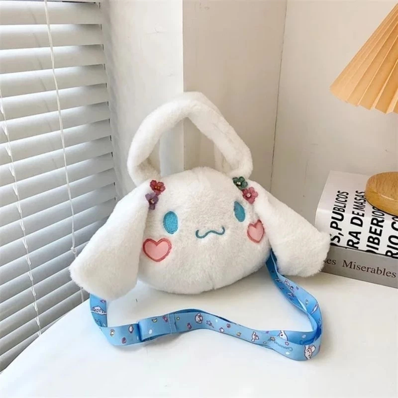 Tas selempang bulu sanrio cinnamoroll bahan bulu lembut