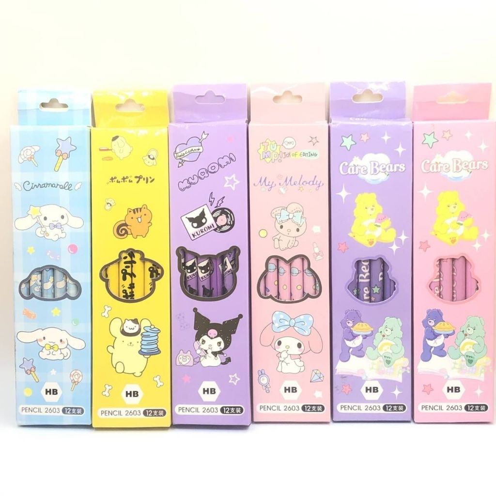 

1 LUSIN ISI 12 PCS PENSIL 2B MOTIF SANRIO LUCU IMUT / PENSIL 2B 1 PACK MOTIF KARTUN SANRIO Pensil HB set 12 pcs karakter labubu lucu