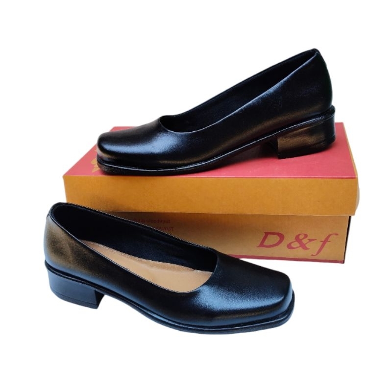 Sepatu Pantofel Wanita Sepatu Kuliah | Sepatu Kerja Kantoran | Sepatu Wanita Hak 3cm Hitam