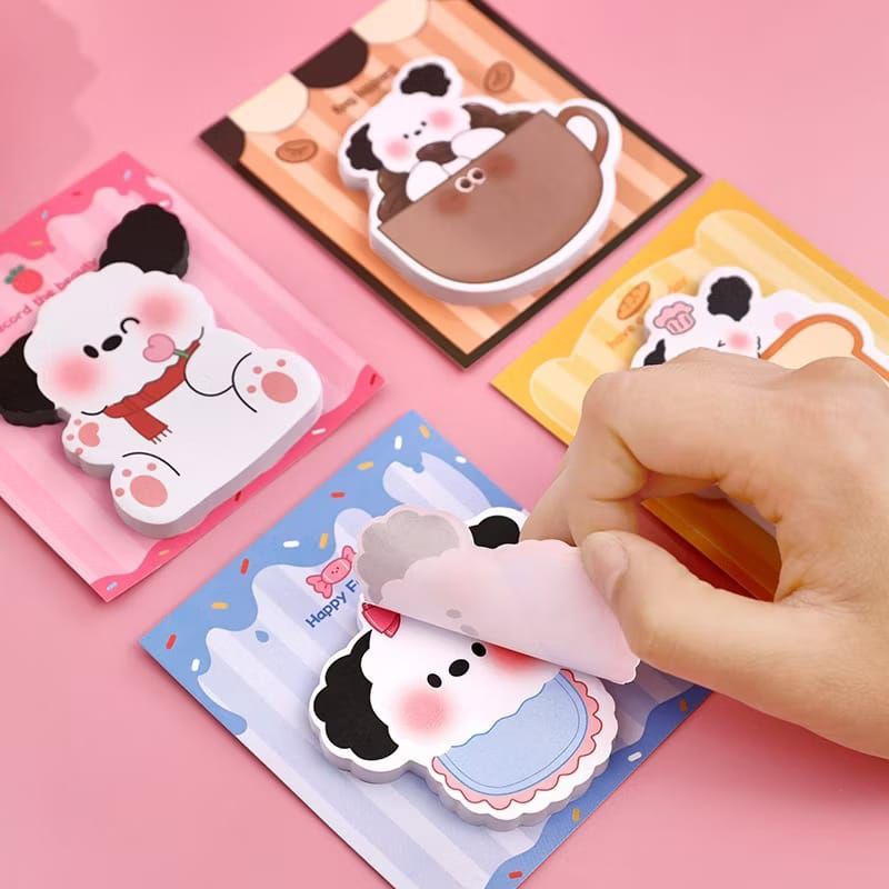 

Stiky note / memo stick / notes kertas tempel puppy dog pink lucu imut