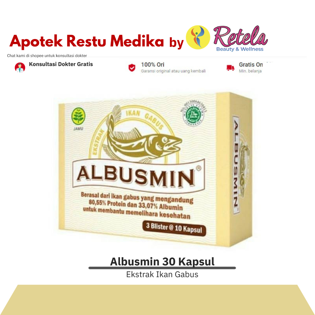 Albusmin 30 Kapsul / Ekstrak Ikan Gabus
