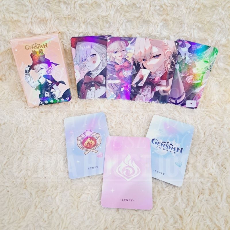 Photocard Lyney Genshin Impact Hologram 50 pcs Lomo Card Genshin Impact Lyney Hologram  50 pcs