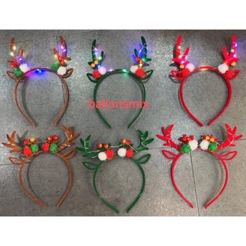 Bando Natal Tanduk Rusa Led / Bando Merry Christmas