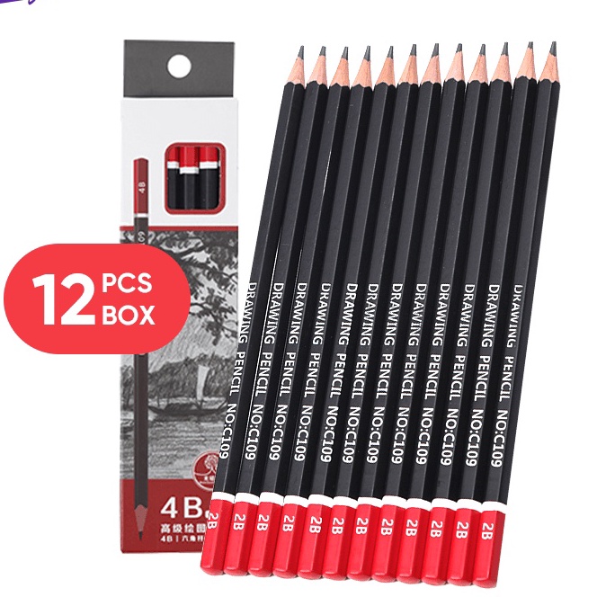 

Ekstra Giorgione Pensil Sketsa HB2B4B6B8B1B 12pcsBox QL