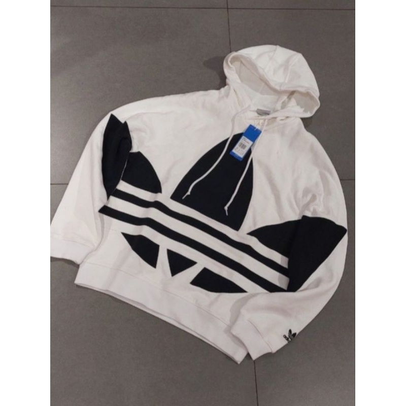 Hoodie Adidas Trefoil Big Logo White BNWT