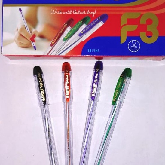 

KF7 Pen Balpoin pena Pulpen Faster F3 5mm isi 12 pcs