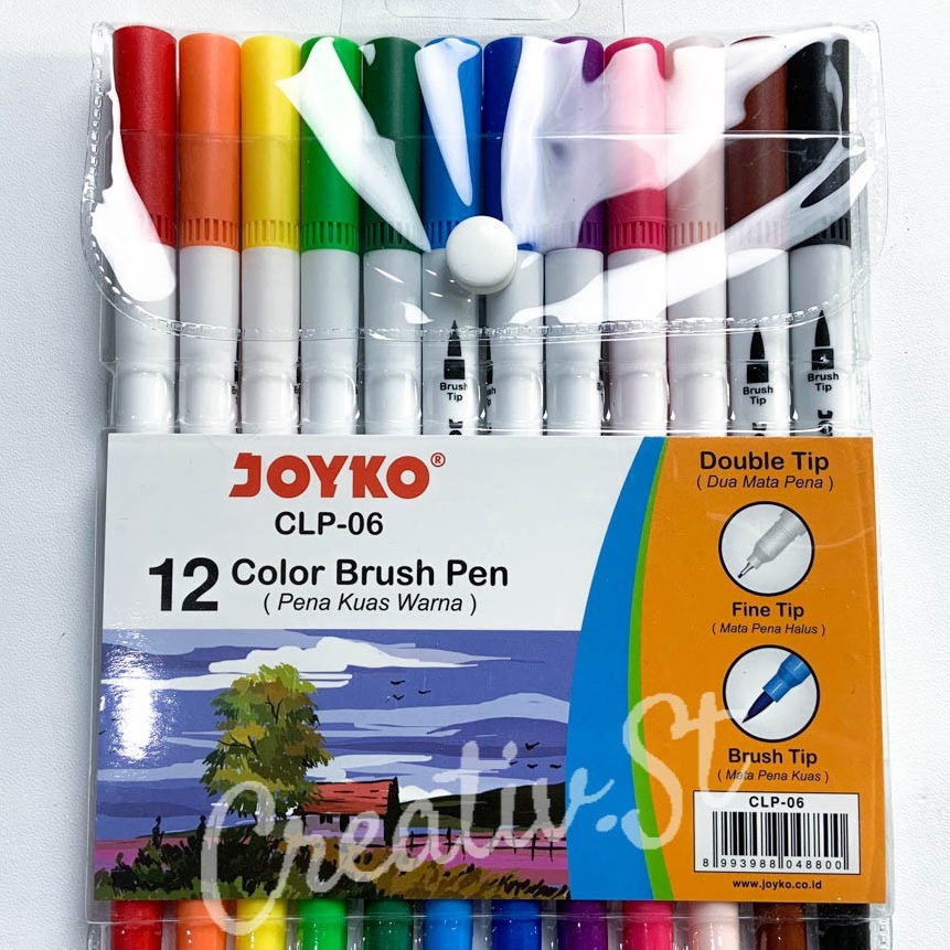 

Limit JOYKO Brush Pen 12 Warna Brush Pen Clp6 Set Spidol Kalrafi