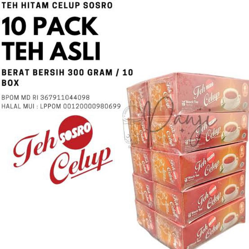 

teh celup sosro perboss/10pcs isi 15bagh