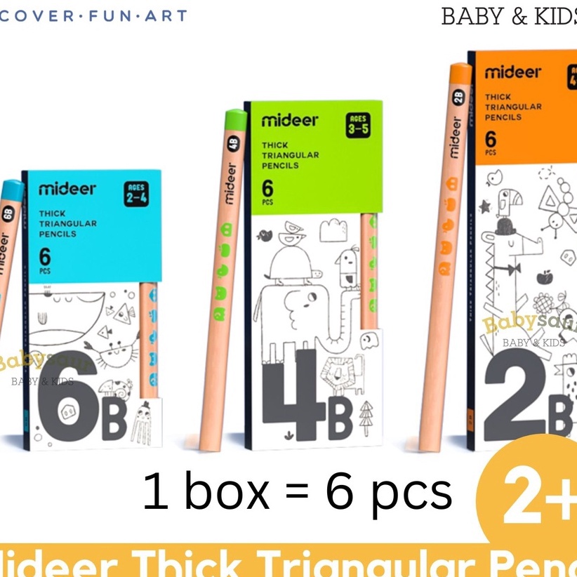 

HJ6 KODE L88T Mideer Thick Triangular Pencil 2B 4B 6B Alat Tulis Pensil Segita Kayu Pensil Kumon Tebal Umur Usia 2 Kado Souvenir Mainan Edukasi Anak