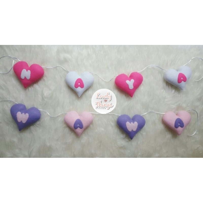 Hiasan Dinding Pintu Garland Handmade Flanel Dekorasi Kamar Bayi Anak Nama