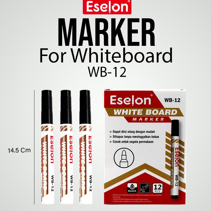 

Terlaris Spidol WHITEBOARD Eselon WB12 1box12pcMarker WhiteboardSpidol Papan Tulis Spidol BISA DIHAPUS