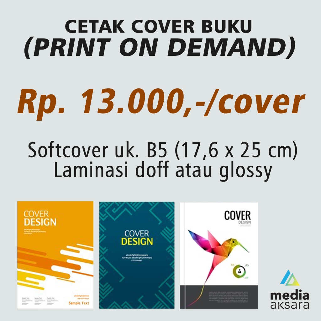 JASA CETAK COVER BUKU SATUAN (PRINT ON DEMAND) - UKURAN B5
