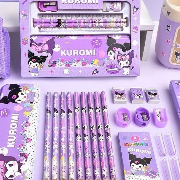 

Istimewa Set Alat Tulis Motif Kuromi Chinamorol Melody 6 in 1 ATK Jun 244748 Stationery