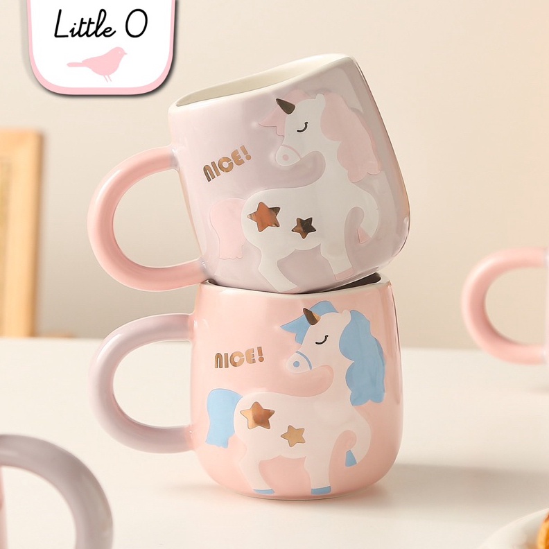 Cashback 5 Hari Ini Mug Keramik Unicorn Pink mug keramik lucu A6
