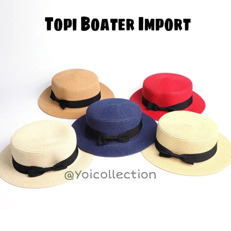 Buruan Bayar Topi Boater Import Dewasa Topi Pantai Wanita