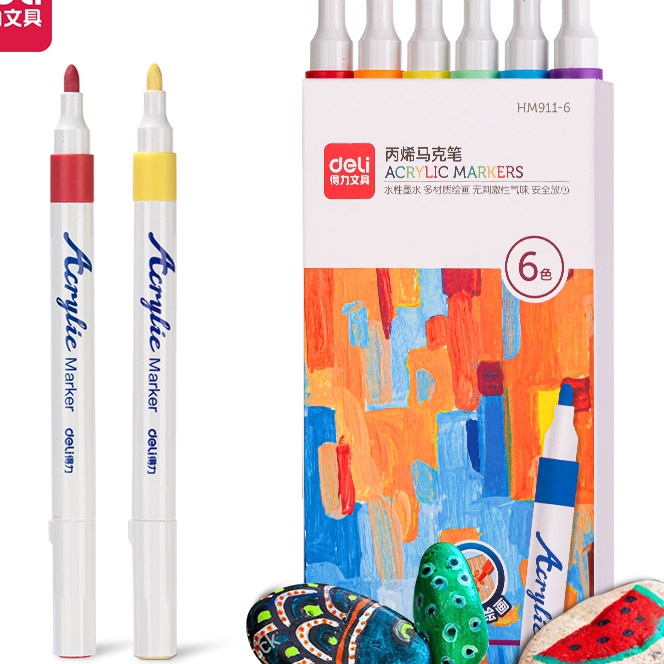 

Mega Deli Spidol Akrilik Acrylic Marker 6 warna 6 colors HM911