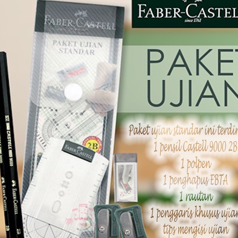 

Super SET BELAJAR ONFaber Castell UJIAN STANDAR Faber Castell Pulpen Stylus Pen Pensil 2B Rautan Penghapus Penggaris Kes LJK Bollpoint Apusan ATK Alat Tulis kantor