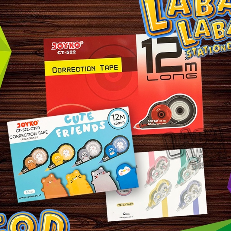 

Hemat LabaLabaStationery Correction Tape Tipe X Kes Joyko CT522 LUSIN 12 PC