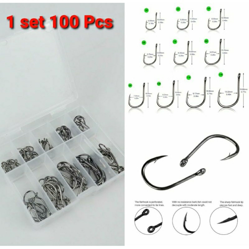 Kail Pancing Kait Ikan Mata Pancing Ikan 100 Pcs