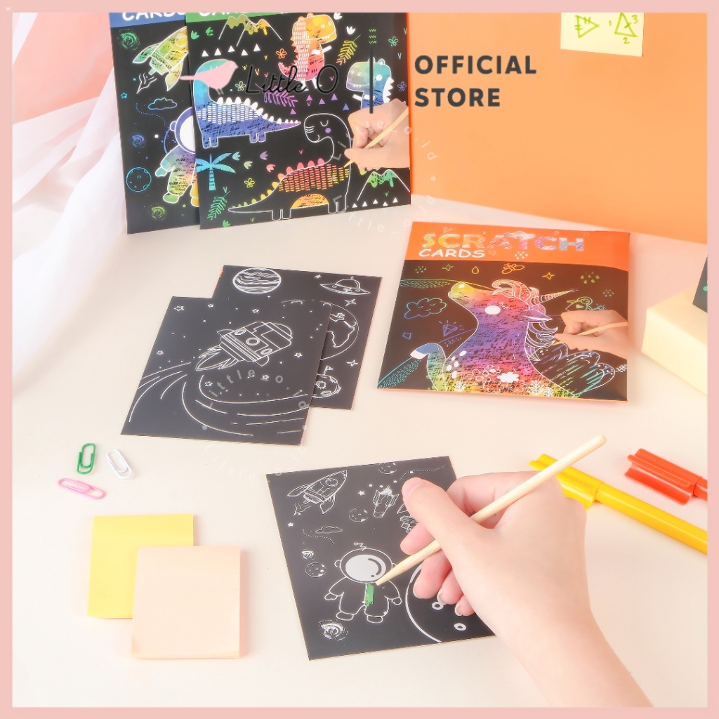 

Diskon 4 Produk Pilihan Scratch Cards Mainan Gosok Buku Gambar Mini Mainan DIY Scratch Paint Paper Art A6