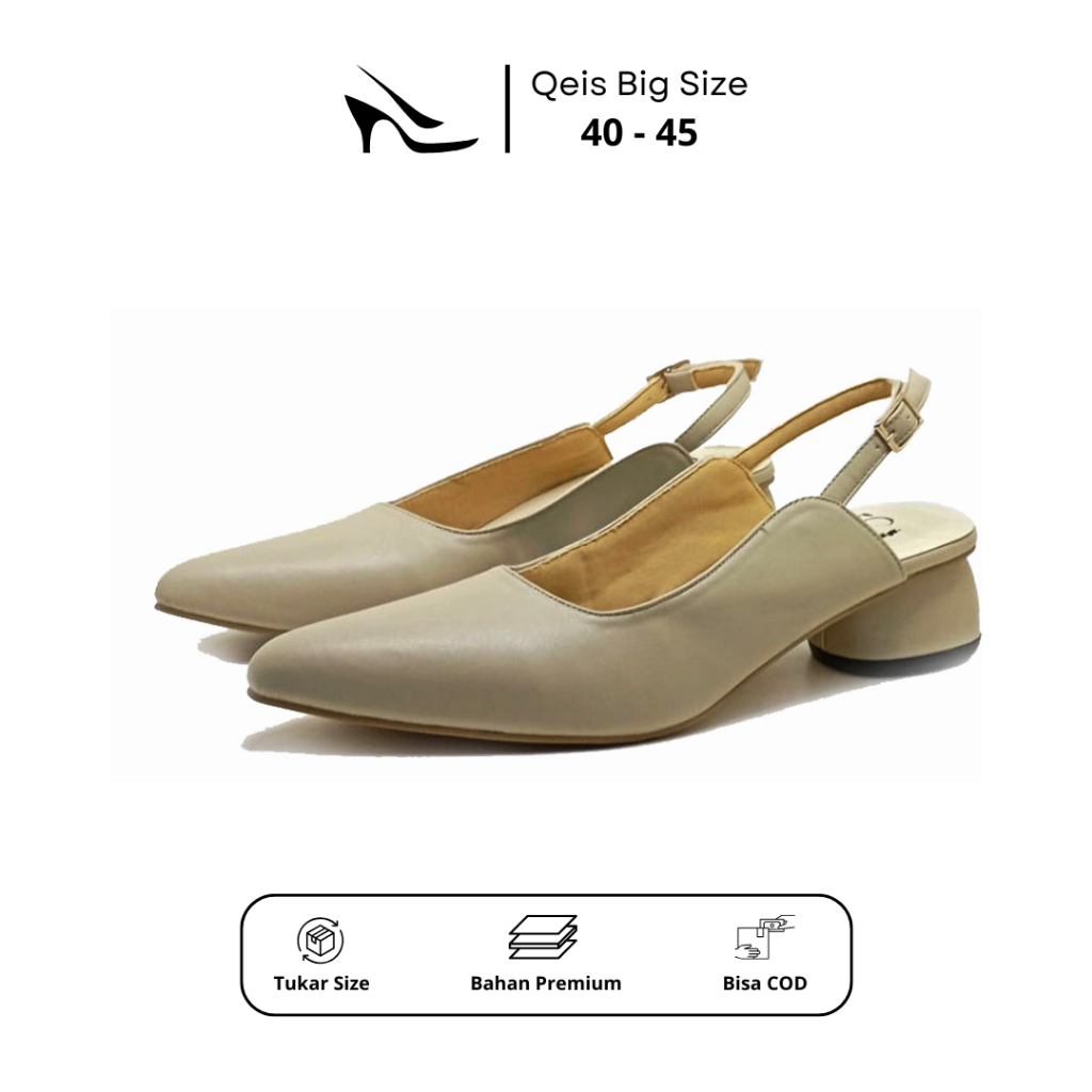 BIG SIZE - Sepatu Sandal Wanita Ukuran Jumbo 40-45 Mules Heels Pesta Formal