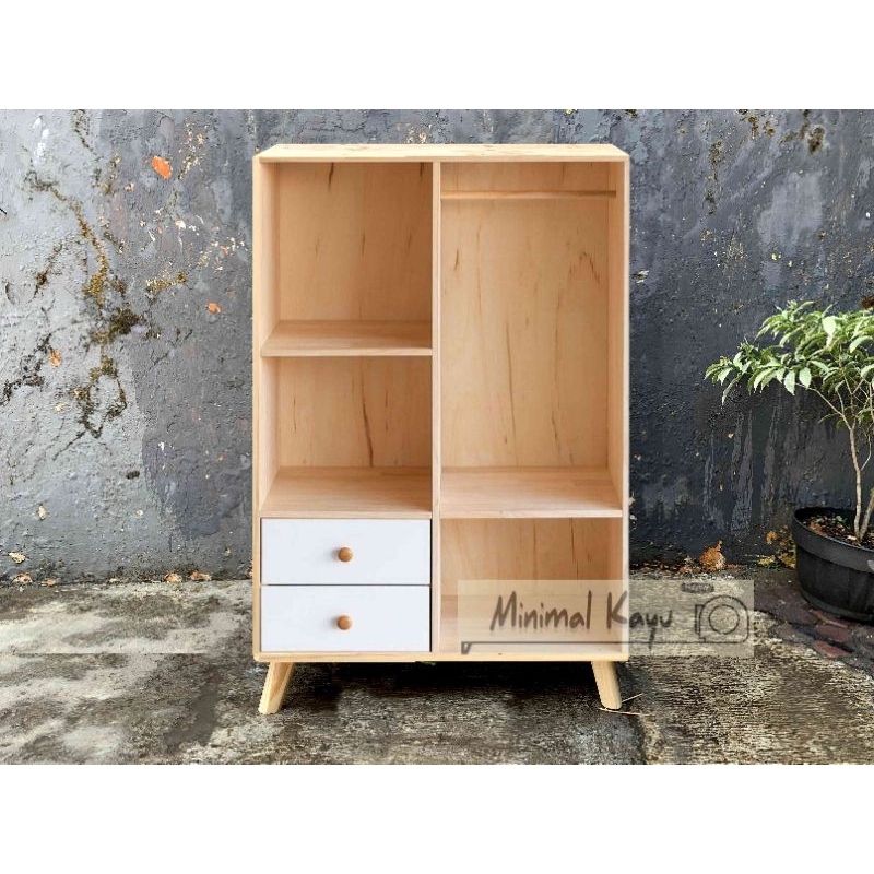 Lemari pakaian minimalis Kayu pinus palet jati belanda