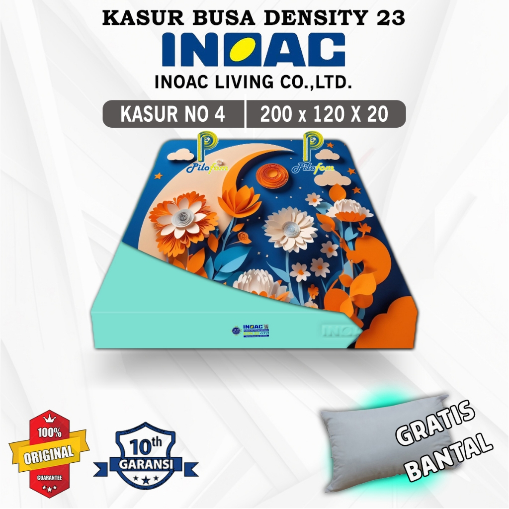 kasur busa Inoac Original 200x120x20 cm tebal nyaman untuk tidur 1 orang dewasa 1 anak