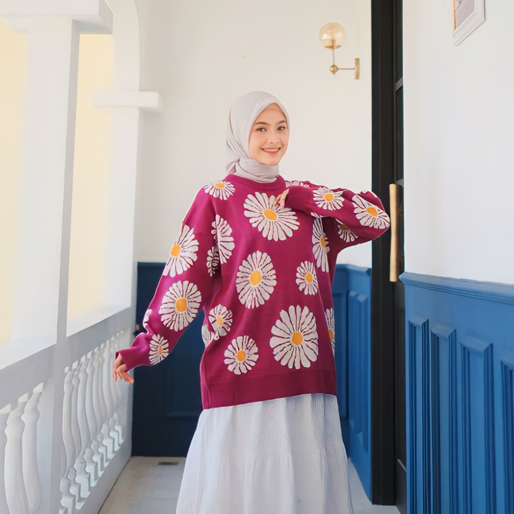 Sweater Sunflower Knitwear Premium Magenta