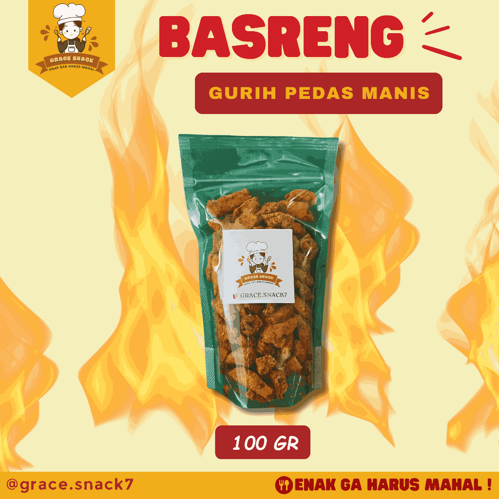 

BASRENG GURIH DAUN JERUK 100 GR POUCH - Grace Snack