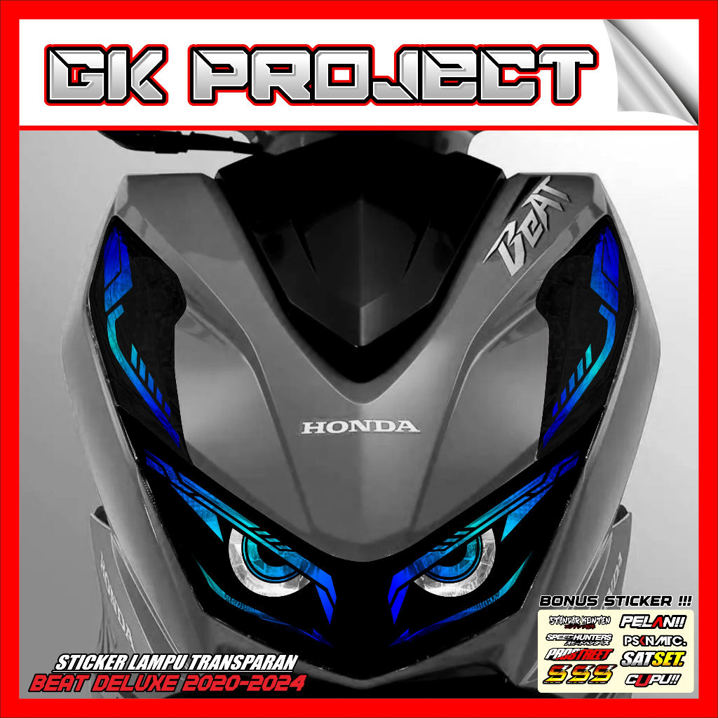 Stiker Lampu BEAT DELUXE | Stiker Variasi Lampu Alis Motor BEAT FI NEW 2020-2024 | Stiker Alis BEAT 