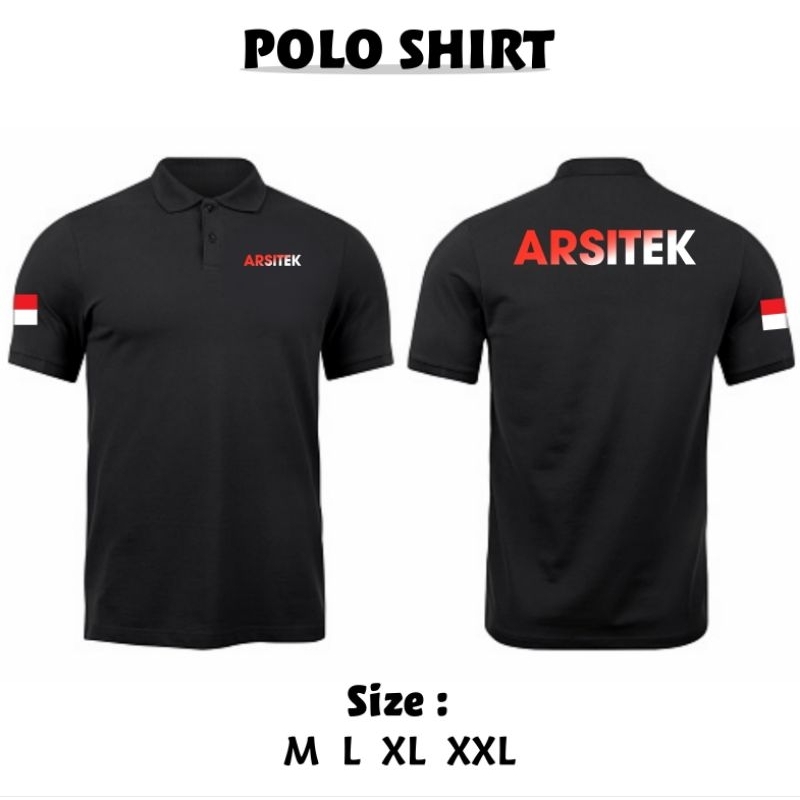 POLO KERAH ARSITEK MERAH PUTIH GRADASI