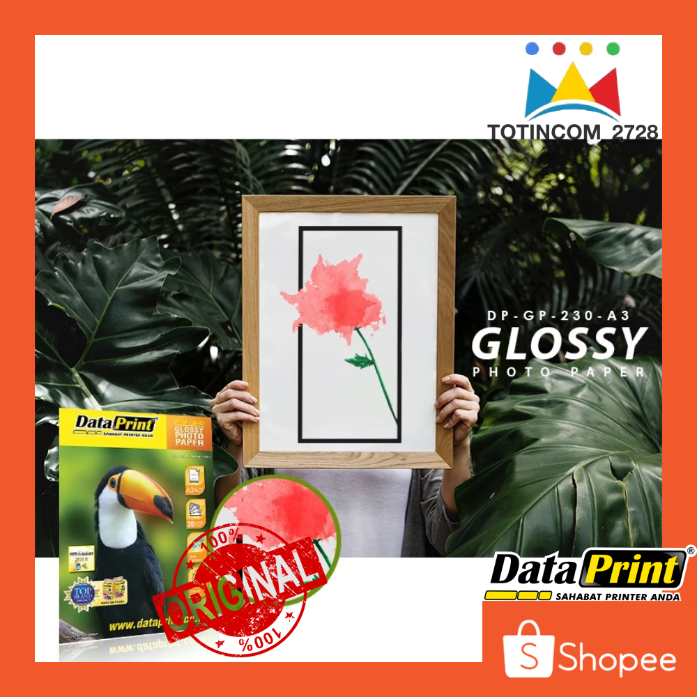 

Kertas Foto DATAPRINT Glossy 230 Gram Ukuran A4 isi 20 lembar Glossy and Water Resistance