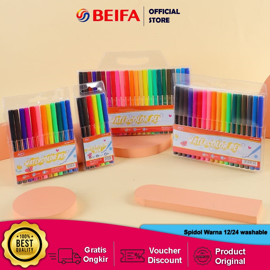 

Jual Produk Beifa Spidol Warna SY106 1.0mm, Isi 12/18/24, Spidol Warna Anak Bisa Dicuci, Non-Toxic