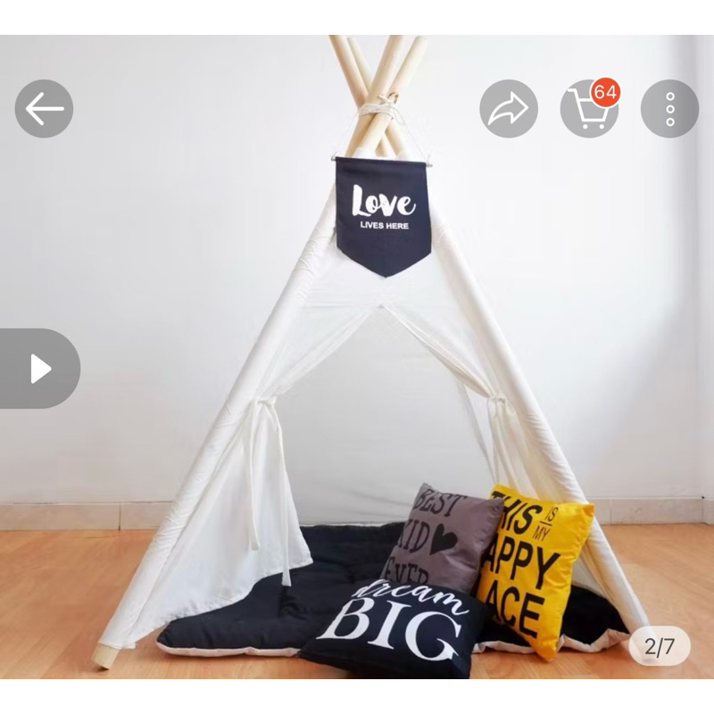 (Preloved) Tenda Mainan Anak (very good condition, termasuk matrass dan gantungan hiasan)