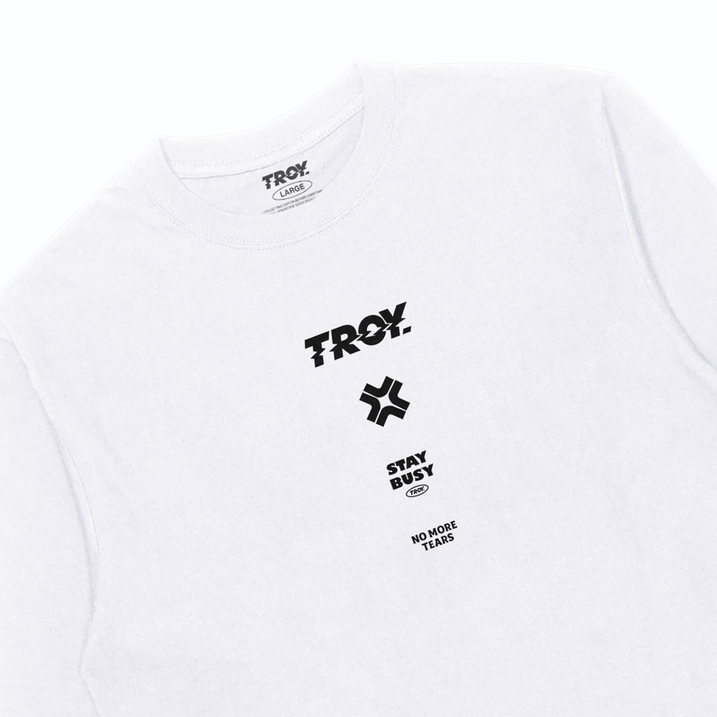 Troy Company Longsleeve Tshirt White SBNMT - Kaos Lengan Panjang Putih LS 2808
