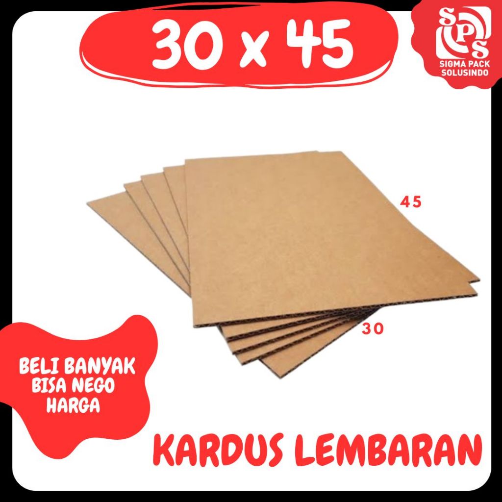 

Sheet Lembaran 30x45 / 20x45 / 10x45 Kardus Polos Single Wall Coklat Karton