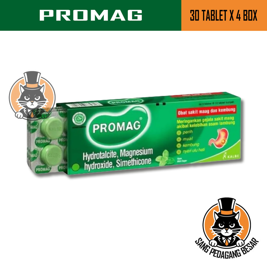 Promag Obat Maag Asam Lambung 30 Tablet X 4 Box