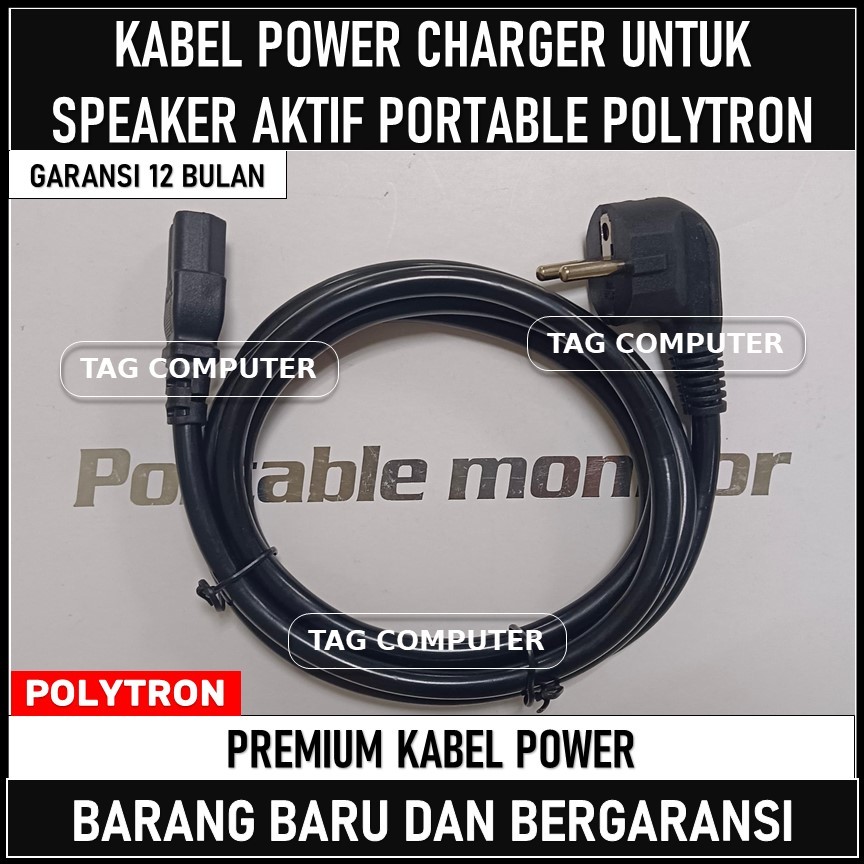 KABEL POWER CHARGER UNTUK SPEAKER AKTIF POLYTRON PASPRO