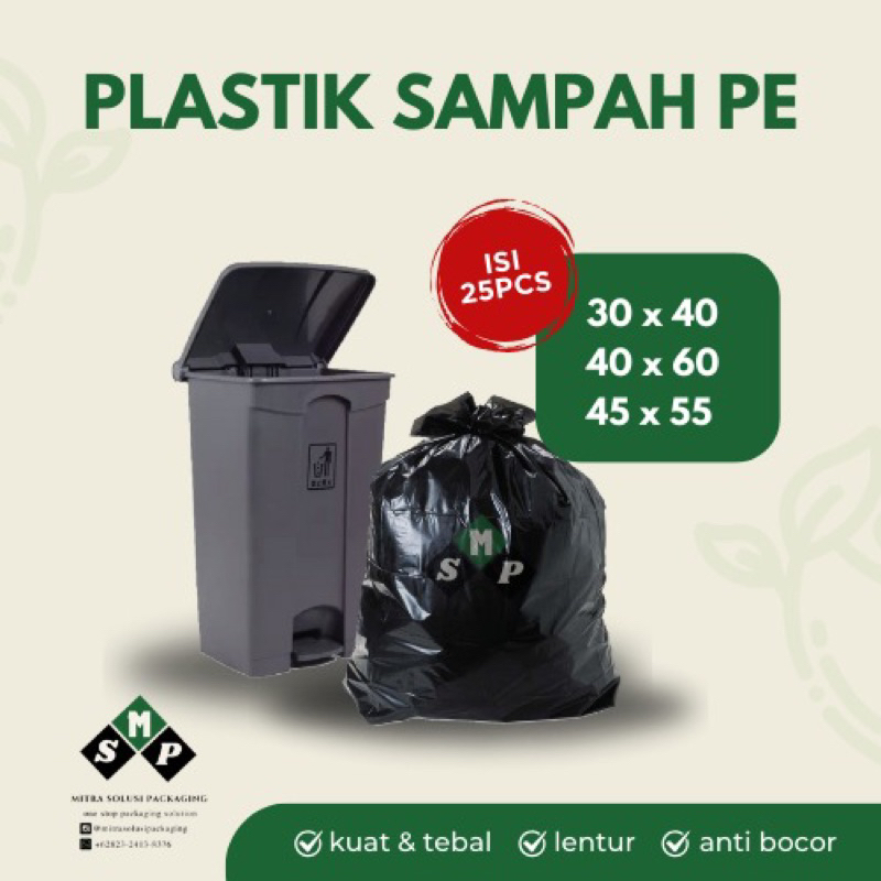 (25 pcs) TRASHBAG PE 60x100 80x100 90x100 90x120 100x120 60x80 30x40 40x60 45x55 / Kresek Sampah 80x
