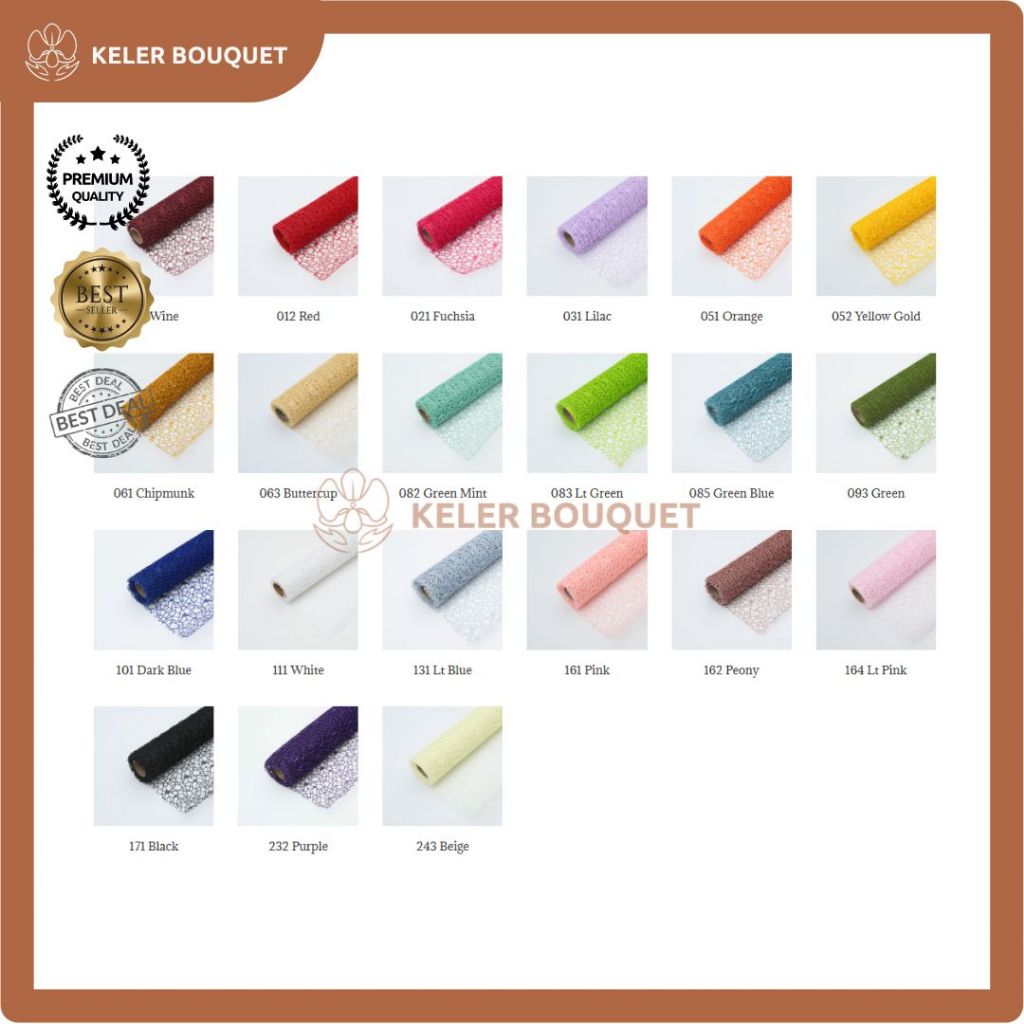 

(50cm x 5m/5yard) 1 Roll Spider Flower Wrapping Mesh Kertas Bunga Korean Jaring Kertas laba-Laba