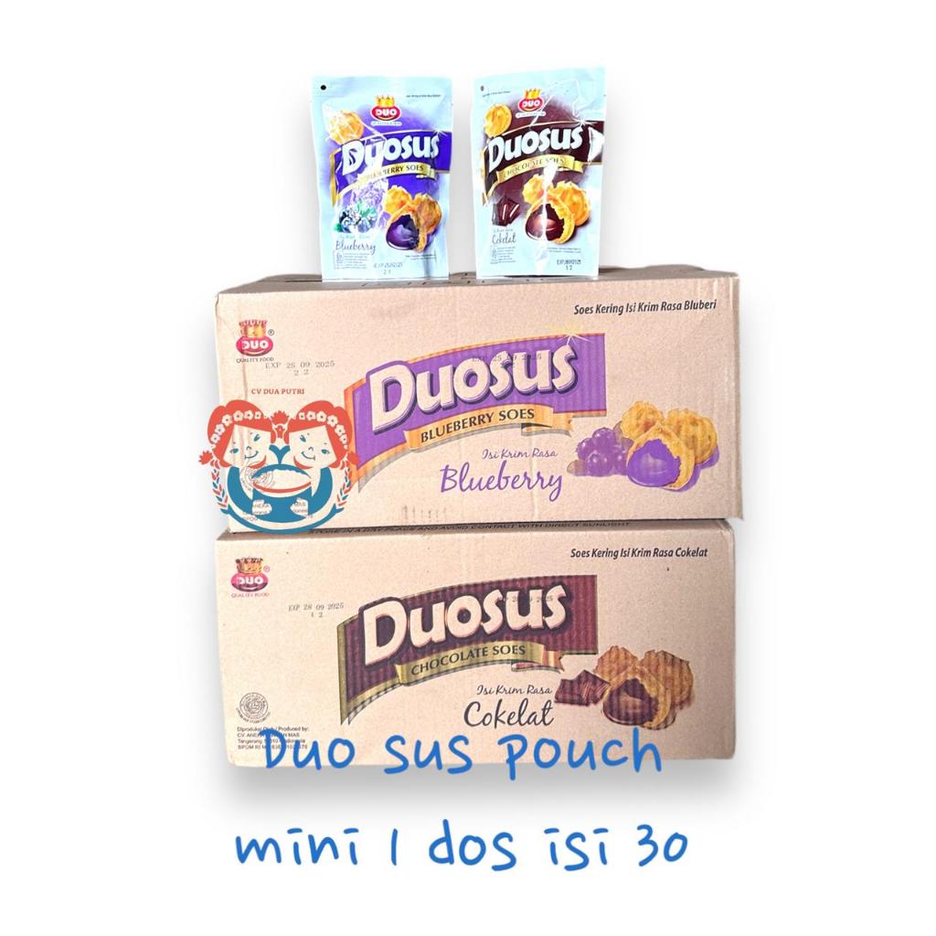 

Top Duo Sus Kue Soes Kering 35gr Pouch Coklat Blueberry Cemilan Anak (Kemasan Dus isi 30)